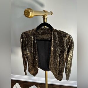 Gold Sparkly Holiday Cropped Jacket!